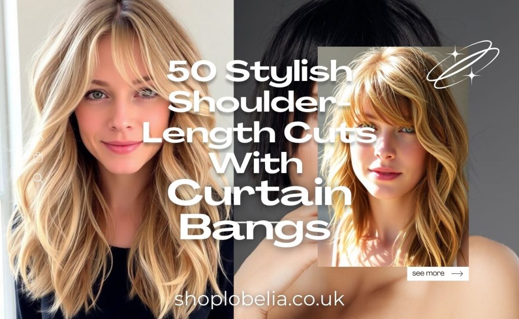 Stylish Shoulder-Length Cuts With Curtain Bangs