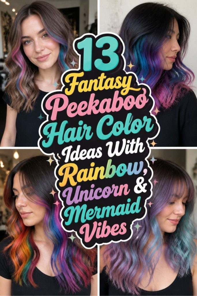 13 Fantasy Peekaboo Hair Color Ideas With Rainbow, Unicorn & Mermaid Vibes