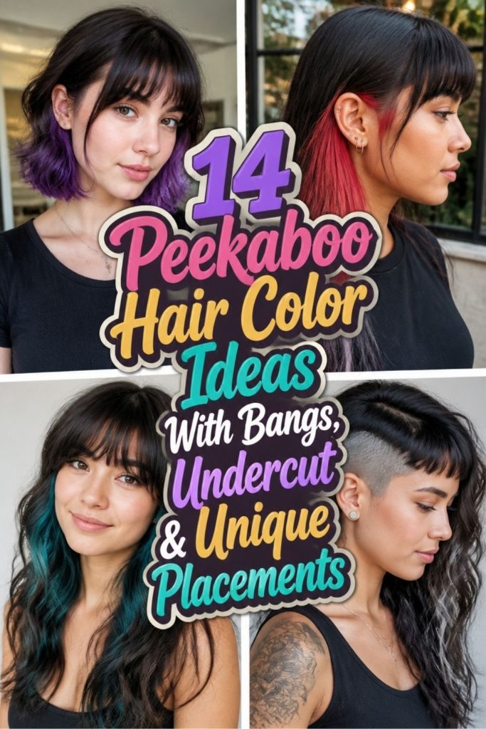 14 Peekaboo Hair Color Ideas With Bangs, Undercut & Unique Placements