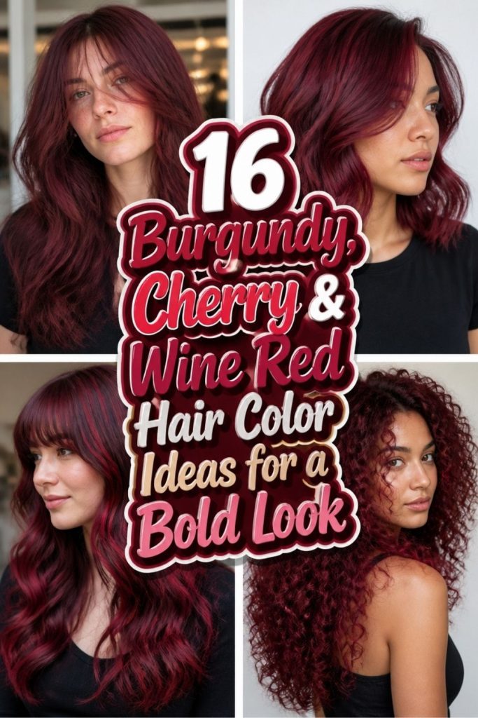 16 Burgundy, Cherry & Wine Red Hair Color Ideas for a Bold Look