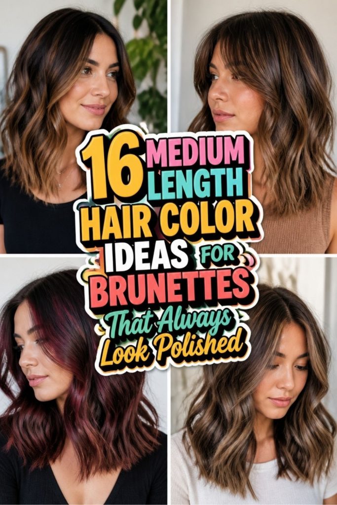 16 MEDIUM LENGTH HAIR COLOR IDEAS FOR BRUNETTES That Always Look Polished!