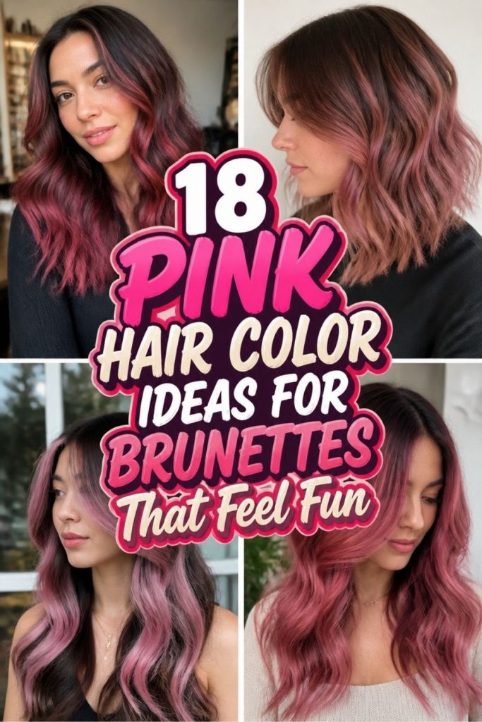 18 PINK HAIR COLOR IDEAS FOR BRUNETTES That Feel Fun!
