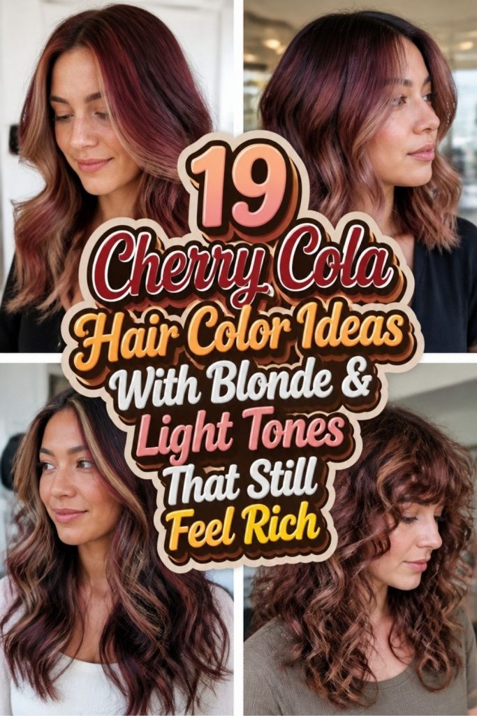 19 Cherry Cola Hair Color Ideas With Blonde & Light Tones That Still Feel Rich