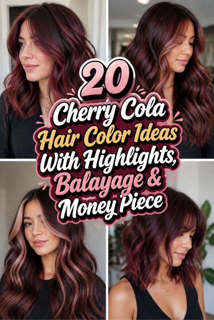 20 Cherry Cola Hair Color Ideas With Highlights, Balayage & Money Piece
