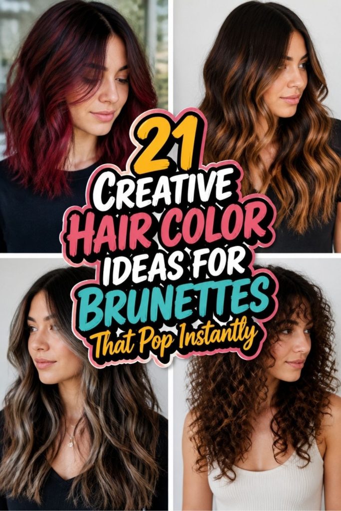 21 CREATIVE HAIR COLOR IDEAS FOR BRUNETTES That Pop Instantly!