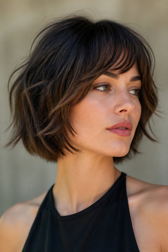 arched bangs and layers