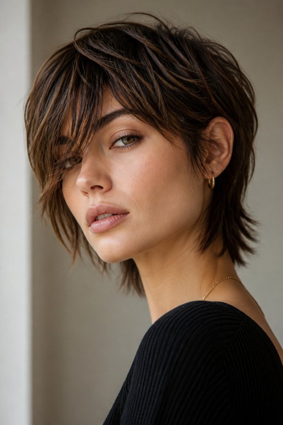 asymmetrical bangs for texture