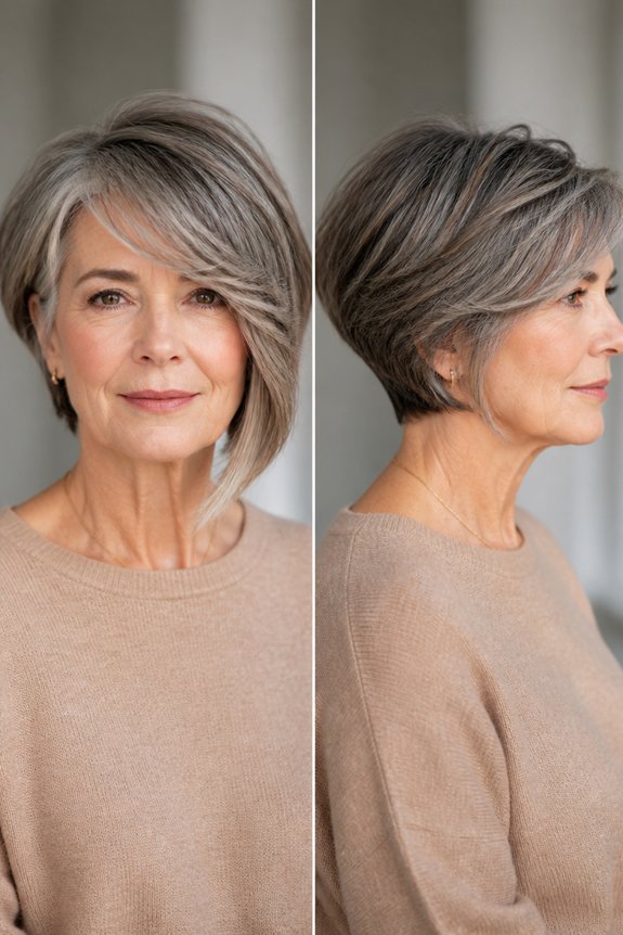 asymmetrical bob with bangs