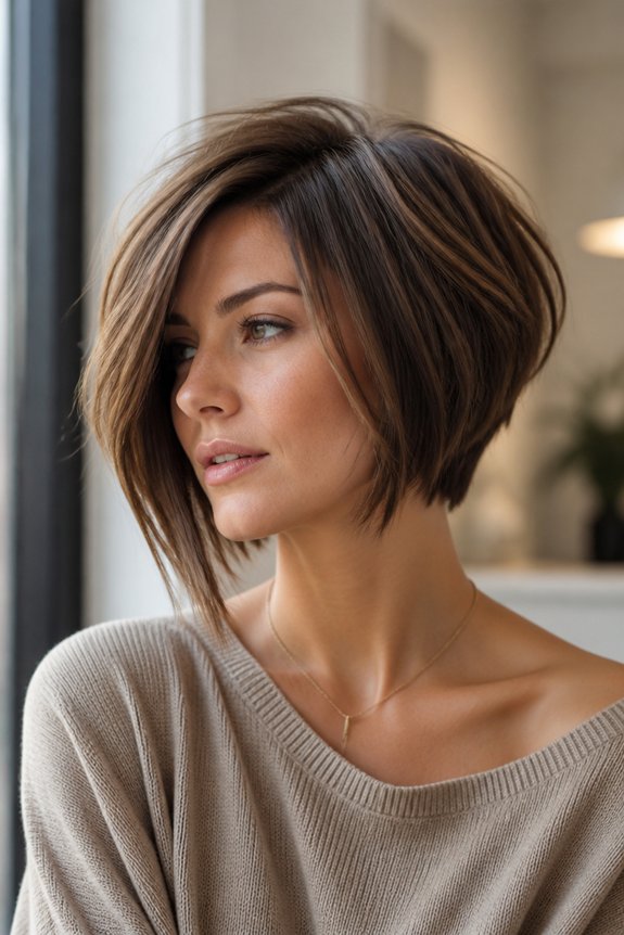 asymmetrical bob with texture