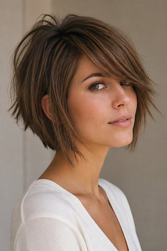 asymmetrical choppy bob hairstyle
