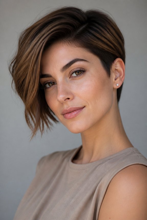 asymmetrical pixie bob hairstyle