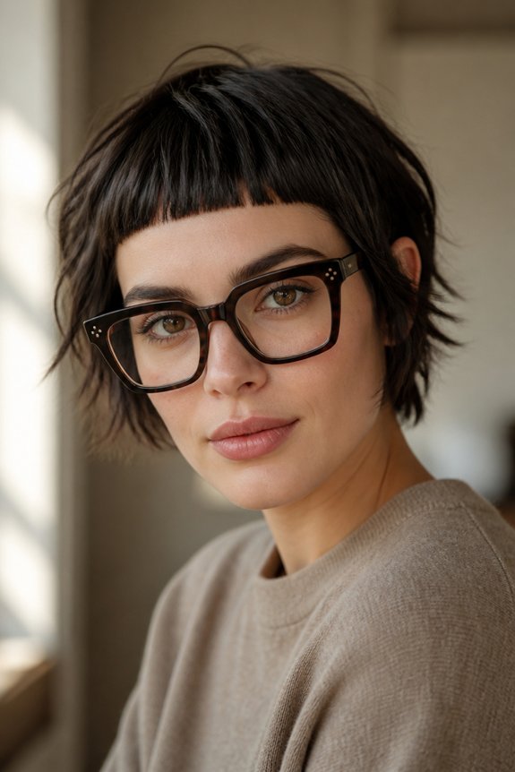bangs and bold frames