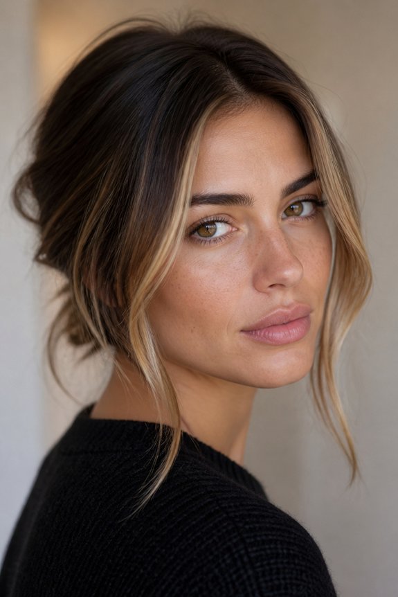 blonde face framing hair highlights