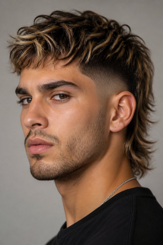 blonde highlights for mullet
