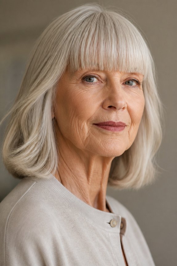 blunt bangs for sophisticated style