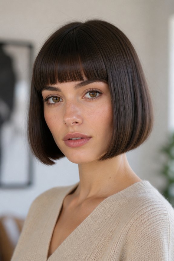 blunt bob with bangs