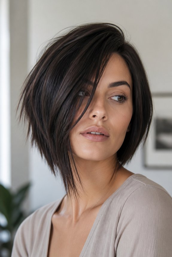 bold asymmetrical choppy bob