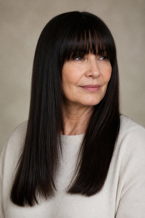 bold bangs sleek elegance