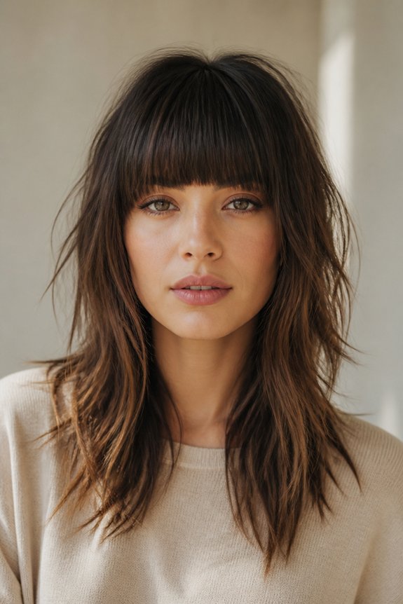 bold bangs with layered texture