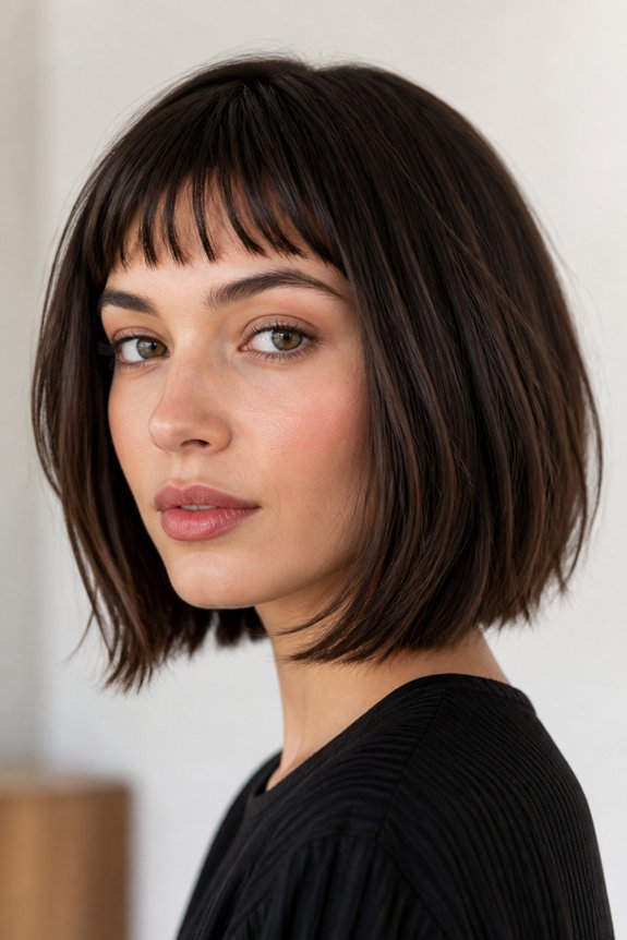 bold micro bangs for sophistication