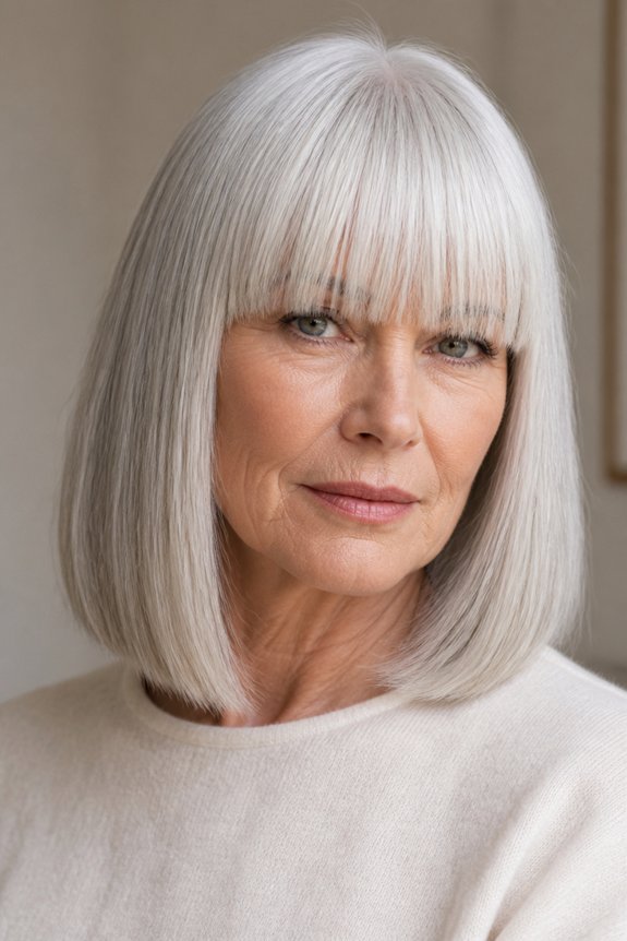 bold platinum gray bangs