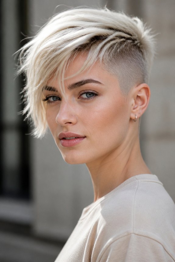 bold platinum undercut style