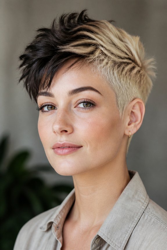 bold two tone pixie cut