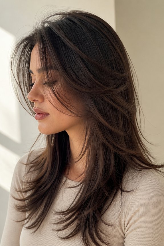 butterfly layers enhance hair volume