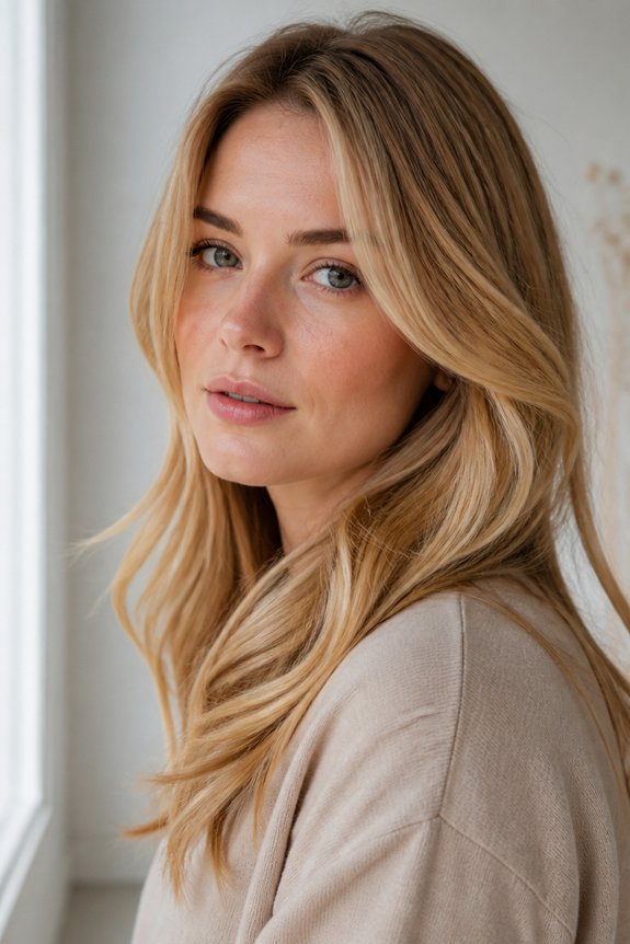 buttery caramel blonde highlights