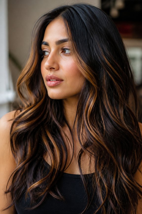 caramel highlights for dimensionality