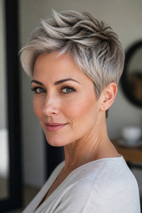 chic ash blonde pixie