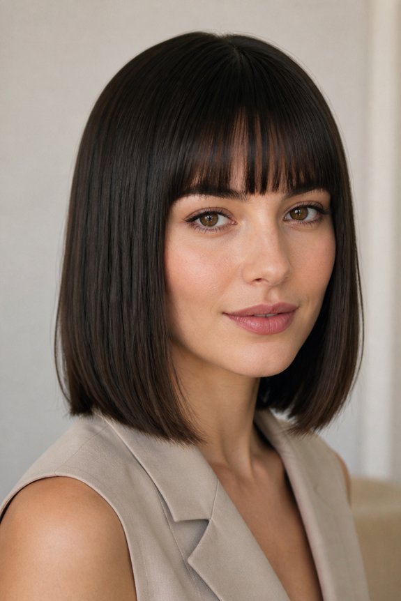 chic collarbone length blunt bob