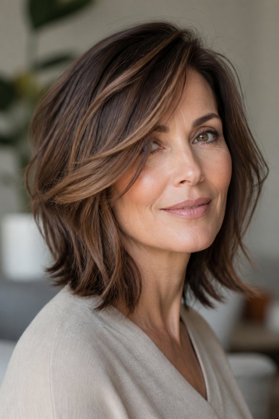 chic side swept layered haircut