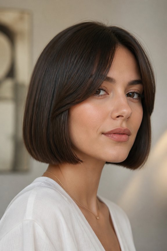 chin length blunt bob haircut