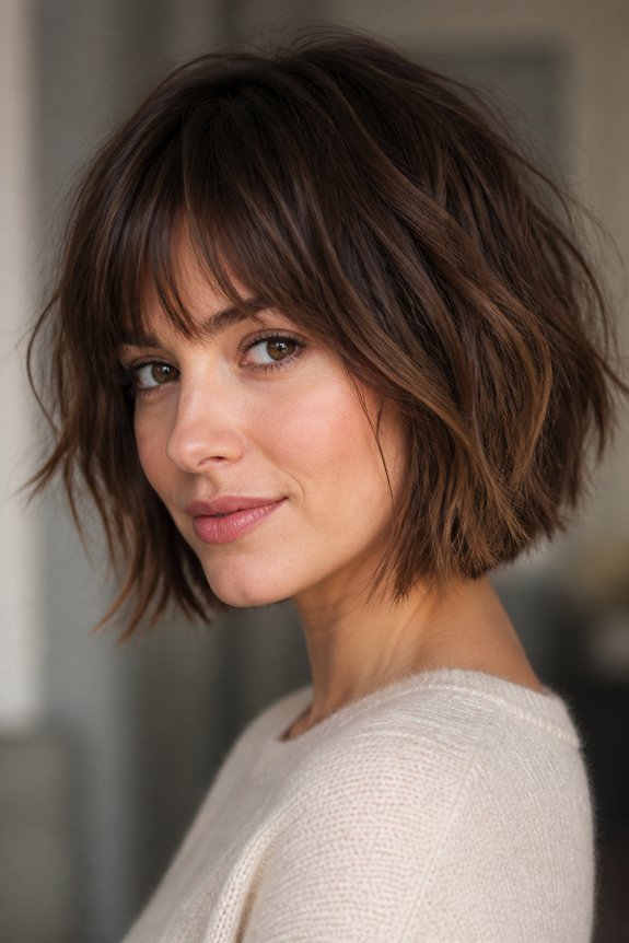 choppy bob with bangs