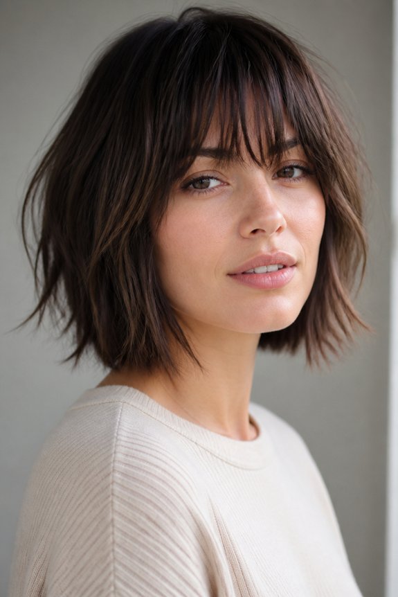 choppy bob with wispy bangs
