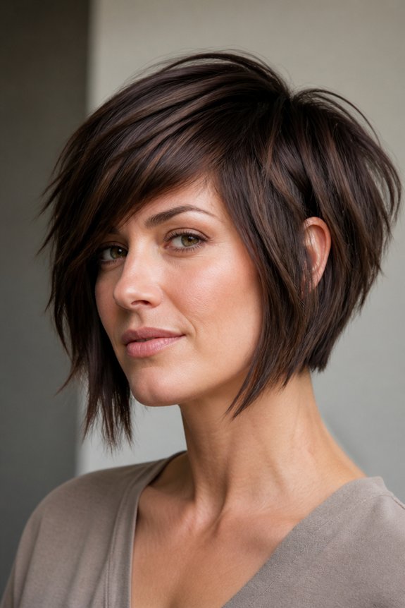 choppy inverted bob styling