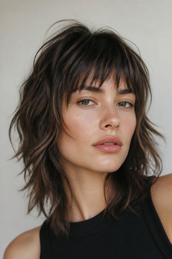 choppy layers with bangs