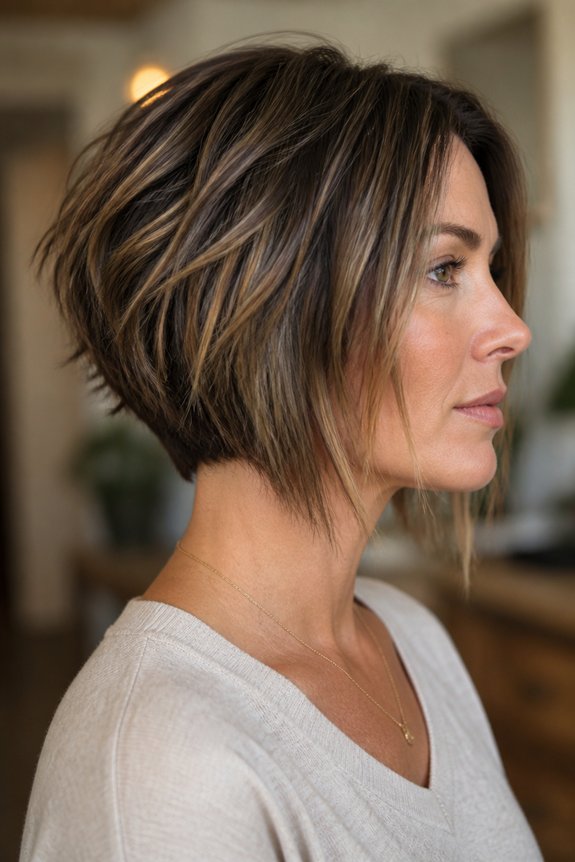 choppy stacked bob hairstyle