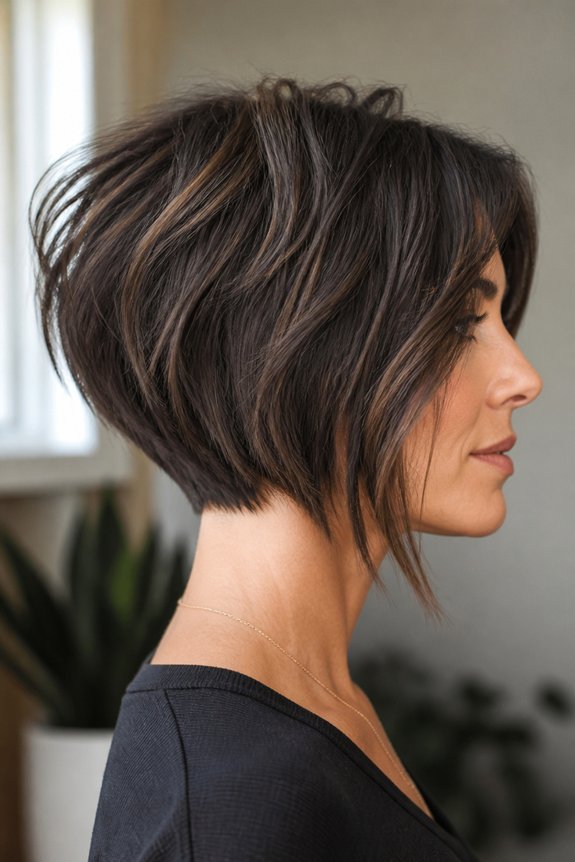 choppy stacked bob hairstyle