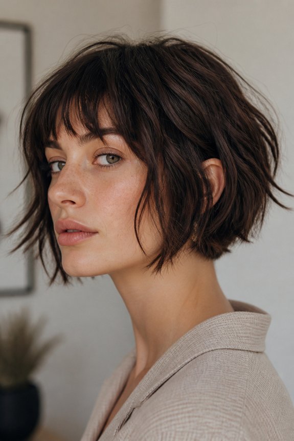 choppy textured french bob