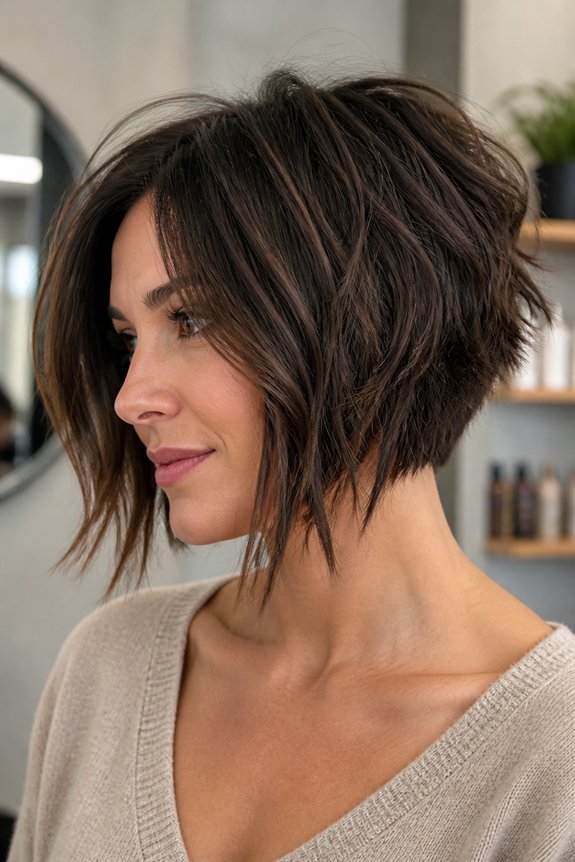 choppy textured inverted bob