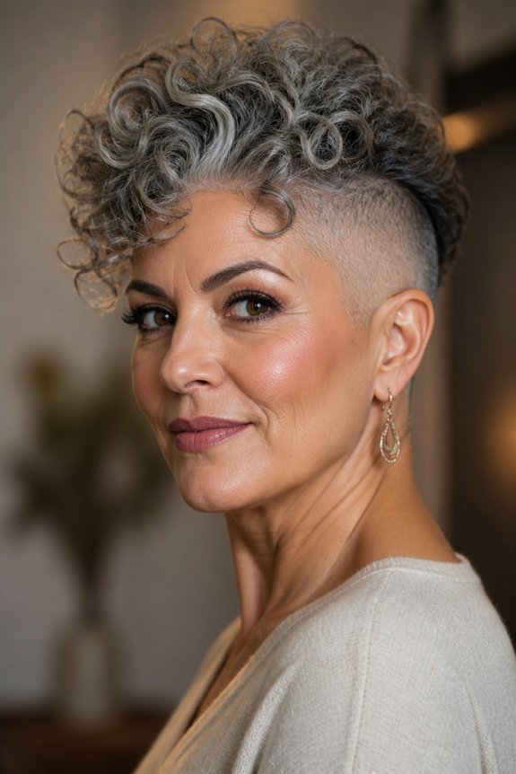 cropped curls undercut style