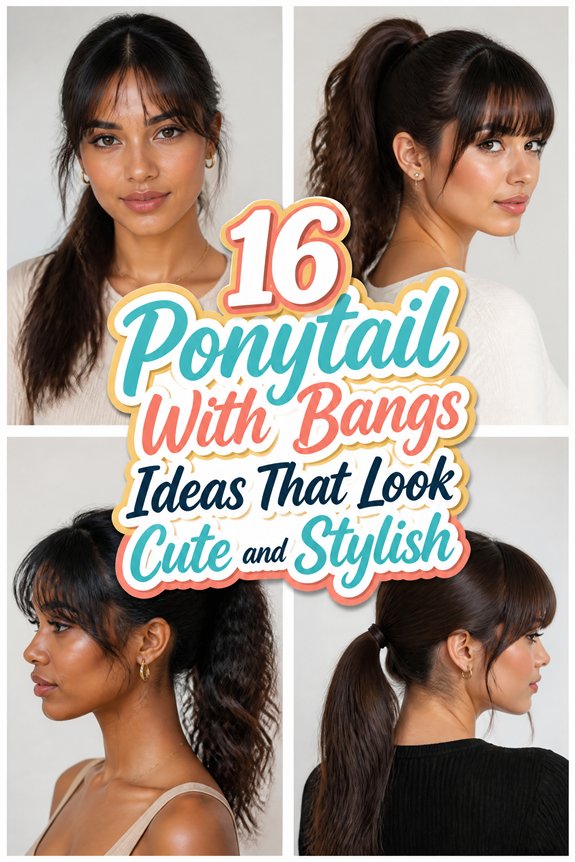 cute ponytails with bangs