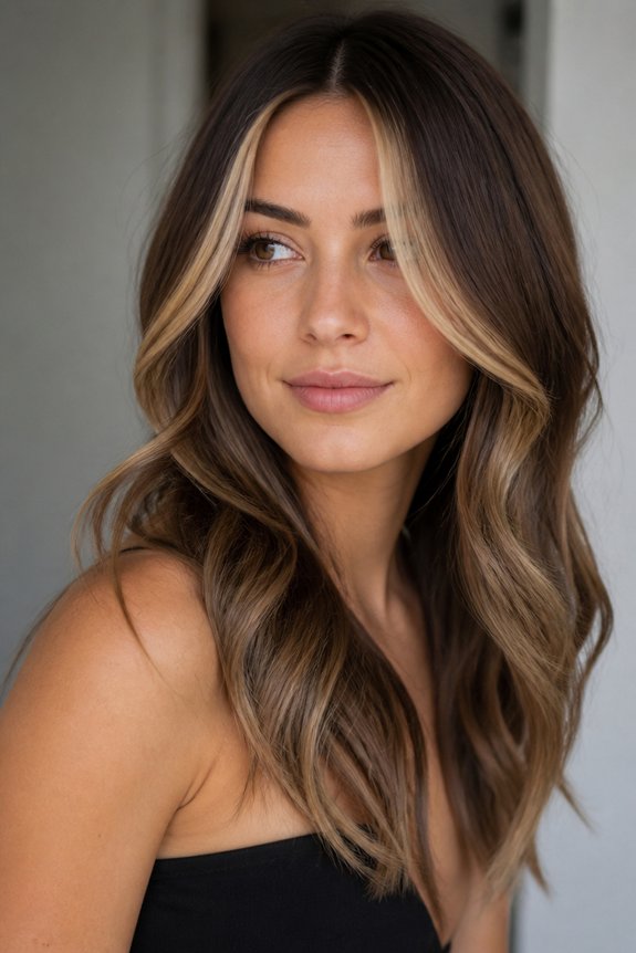 dark roots blonde money pieces