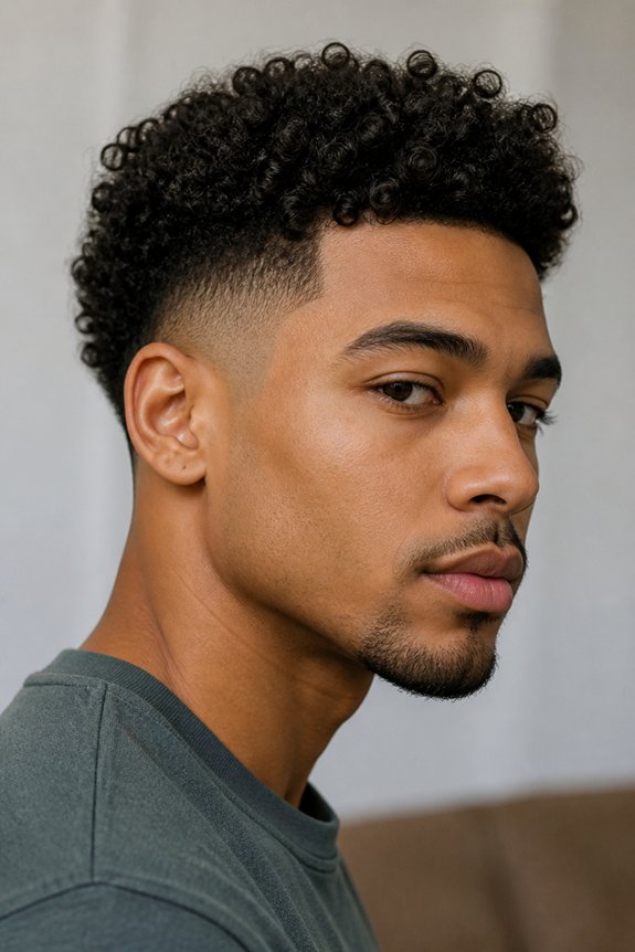 defined curls with low fade