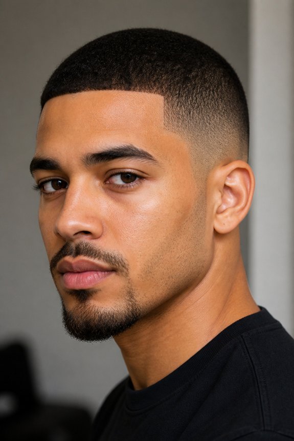 defined low fade buzz cut