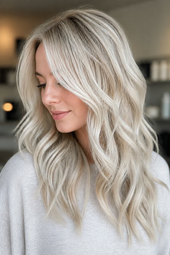 dimensional balayage platinum hair