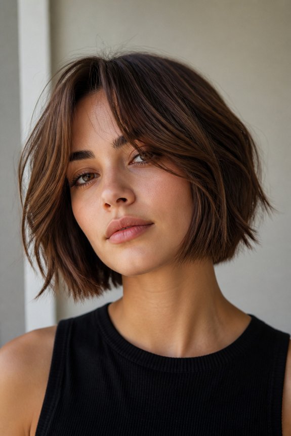 disconnected bob with bangs