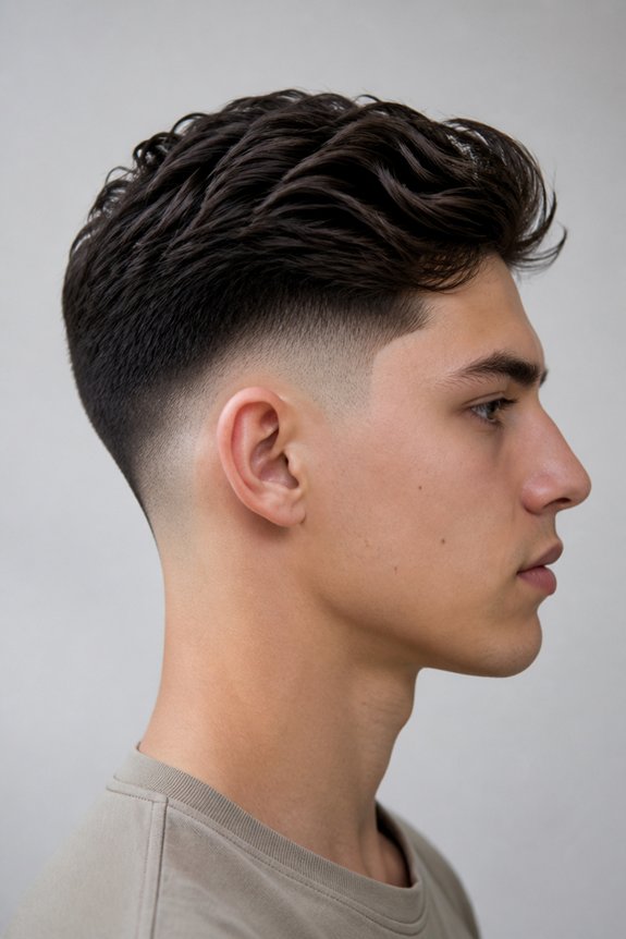disconnected low fade haircut